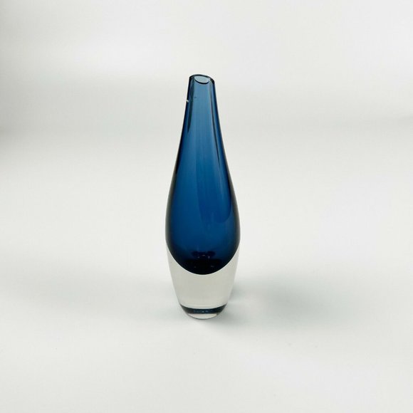 MCM Tapio Wirkkala Iittala Finland Fish Bladder Kalanrakko Blue Vase 3299 - Picture 4 of 9